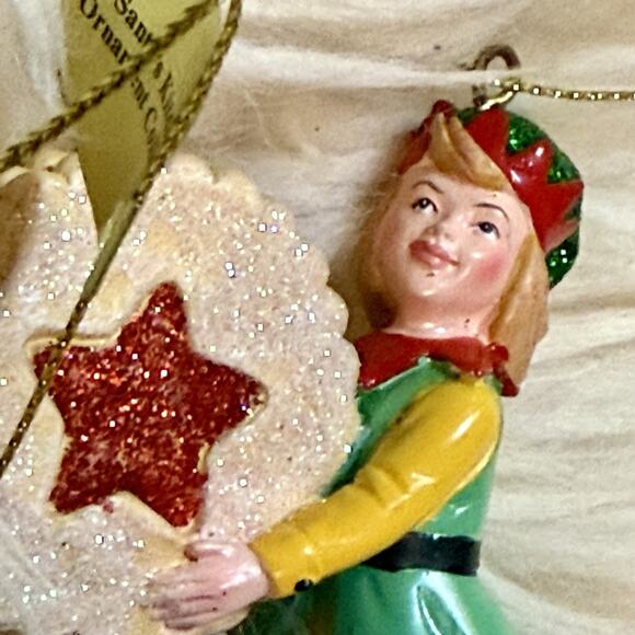 VTG Set Of 3 Danbury Mint Santa’s Kitchen Elves Christmas Ornaments Collectible - Picture 7 of 16